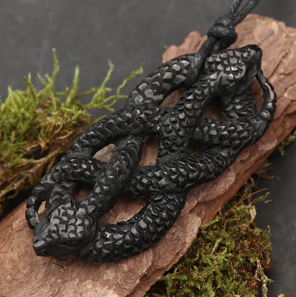 Schlangen Hornschmuck Anhänger Kette