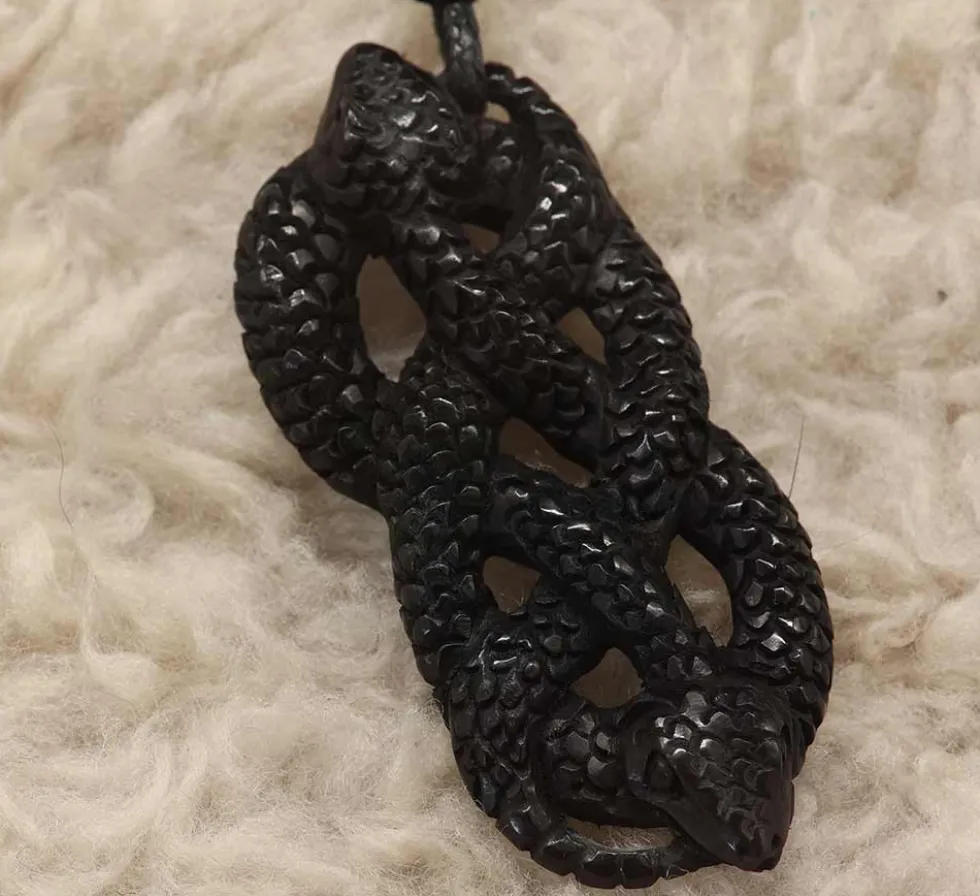 Schlangen Hornschmuck Anhänger Kette