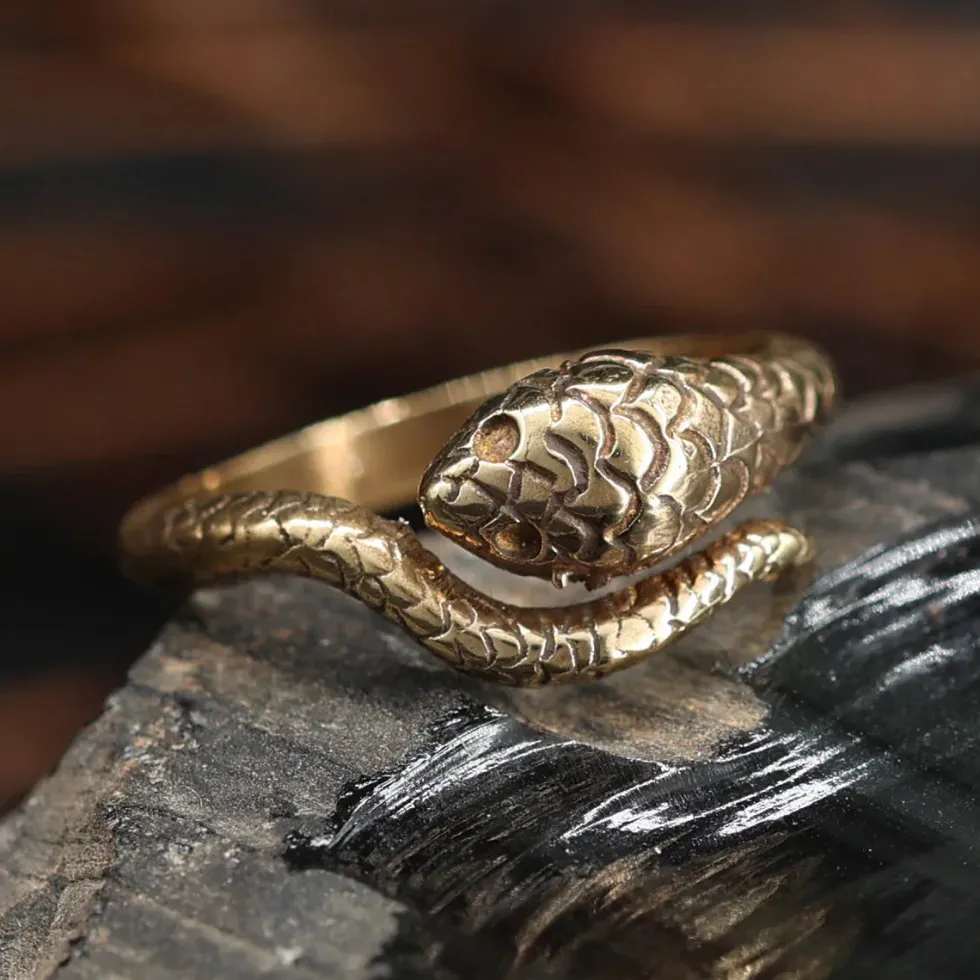 Schlangen Ring größenverstellbar Messing Damen Schmuck