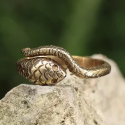 Schlangen Ring größenverstellbar Messing Damen Schmuck