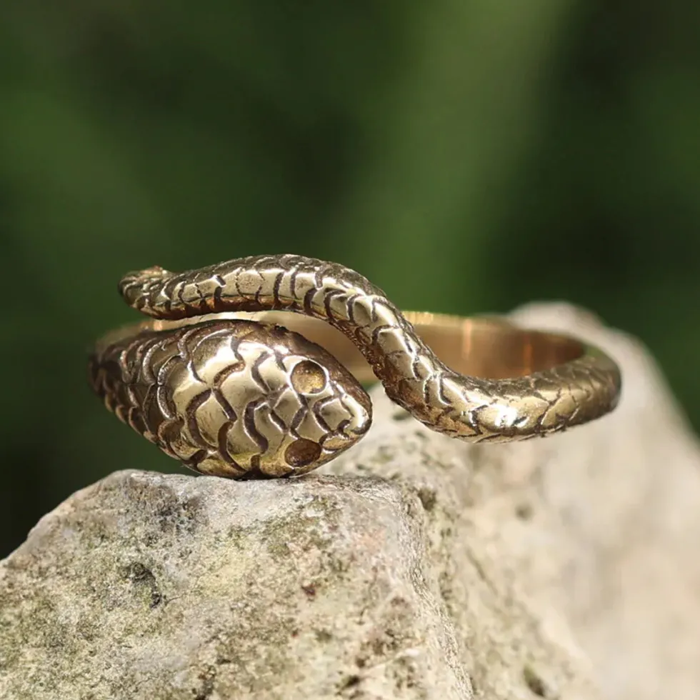 Schlangen Ring größenverstellbar Messing Damen Schmuck