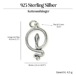 Schlange Schmuck Anhänger 925 Silber Kettenanhänger