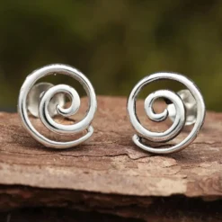 Schlichte Ohrstecker Spirale 925 Silber Ohrschmuck