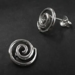 Schlichte Ohrstecker Spirale 925 Silber Ohrschmuck