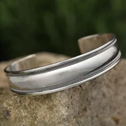 Schlichter Armreif leicht gewölbt Damen Herren 925 Silber Armschmuck