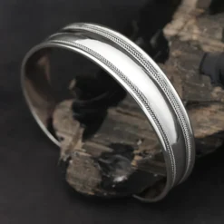 Schlichter Armreif leicht gewölbt Damen Herren 925 Silber Armschmuck