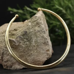Schlichter Halsreif Collier Design Messing runde Halskette