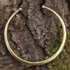 Schlichter Halsreif Collier Design Messing runde Halskette