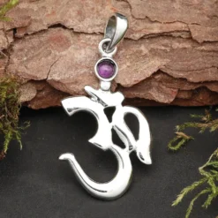 Schmuck Amethyst Om 925 Silberschmuck Kettenanhänger