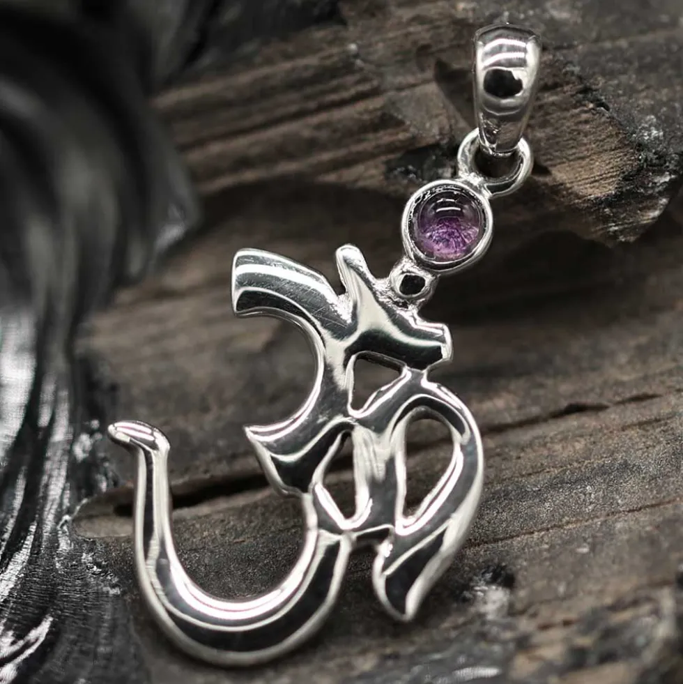 Schmuck Amethyst Om 925 Silberschmuck Kettenanhänger