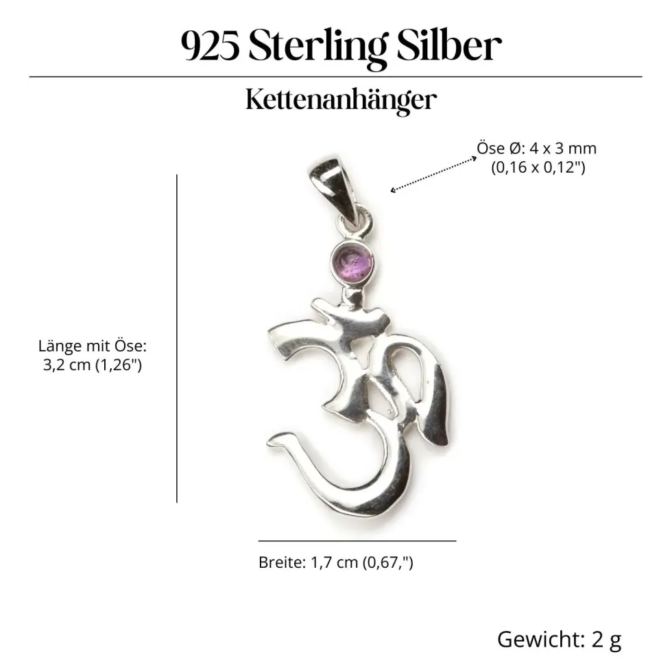 Schmuck Amethyst Om 925 Silberschmuck Kettenanhänger