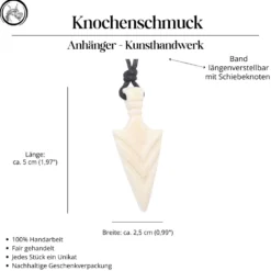 Schmuck Anhänger Pfeilspitze Handarbeit Kette geschnitzt
