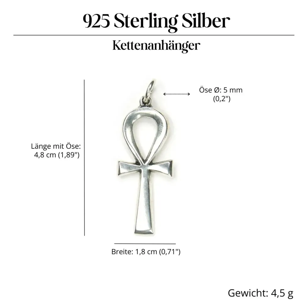 Schmuck Ankh Anhänger 925 Silber ägyptischer Kettenanhänger