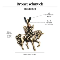Schmuck Bronze Elfe Einhorn Anhänger