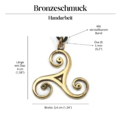 Schmuck Bronze Triskel groß Anhänger