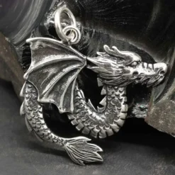 Schmuck Fuchor Drache Kettenanhänger 925 Silber