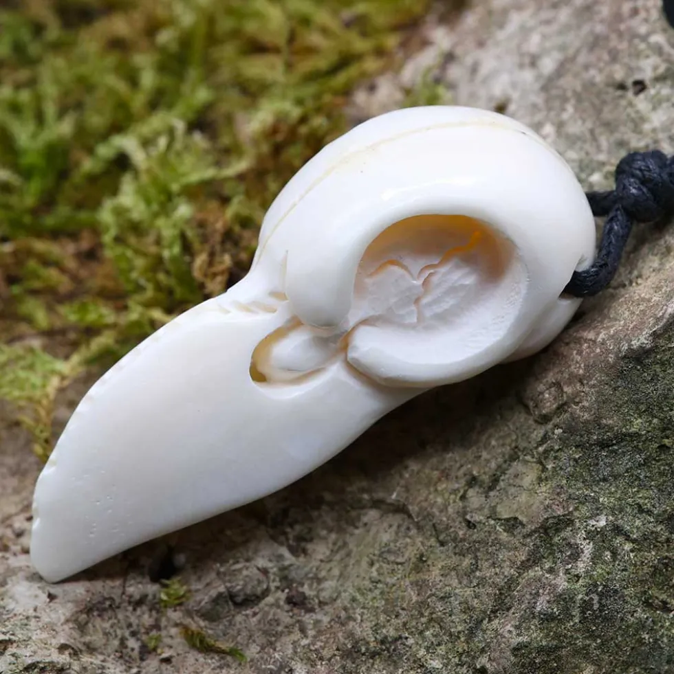 Schmuck Rabe Schädel Knochen Kette