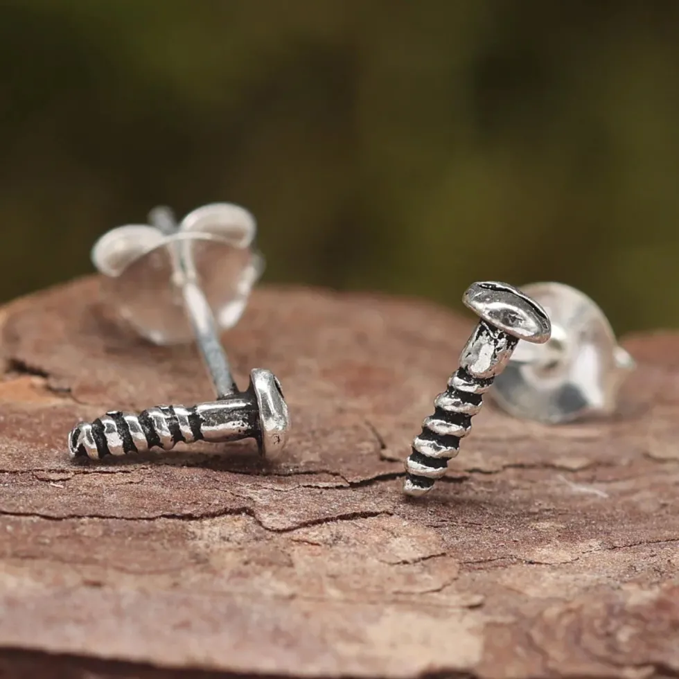 Schraube Ohrstecker 925 Silber Ohrschmuck