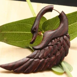Schwan Holz Ohrschmuck Fake Piercing Ohrring (Paar)