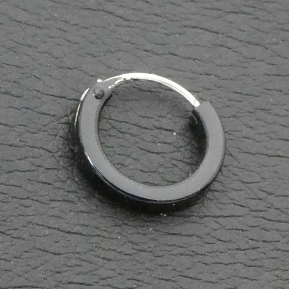 Schwarze Creole Silber 12 mm 2mm vierkant 925 Silber