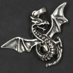 Schwarzer Drache Schmuck 925 Sterlingsilber Anhänger