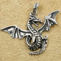 Schwarzer Drache Schmuck 925 Sterlingsilber Anhänger