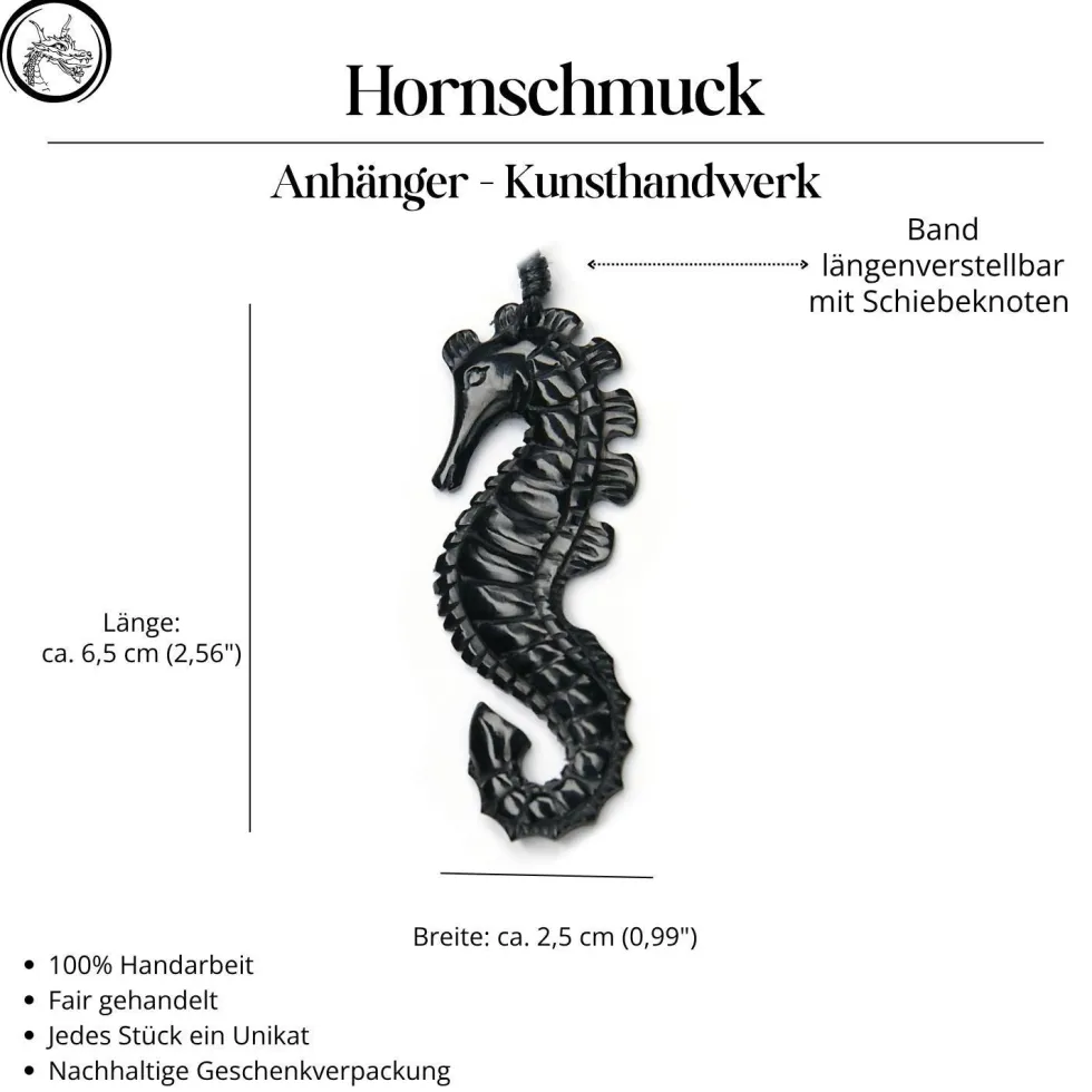Seepferdchen Hornschmuck Anhänger Kette