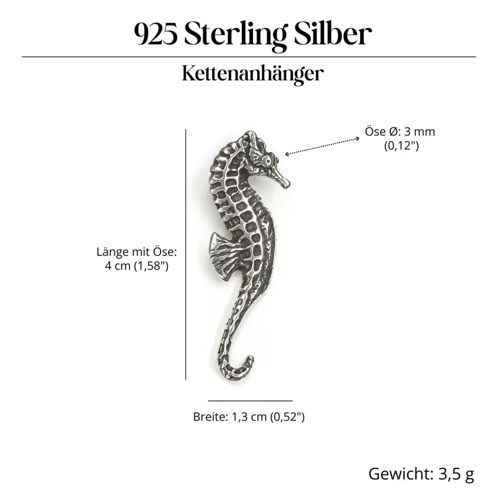 Seepferdchen Schmuck Kettenanhänger 925 Silber