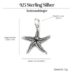 Seestern Schmuck Kettenanhänger Silberschmuck 925 Silber
