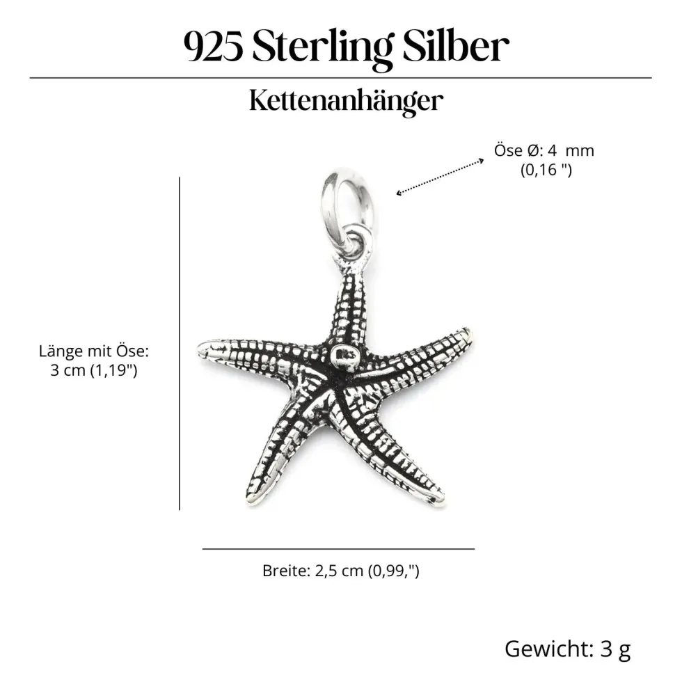 Seestern Schmuck Kettenanhänger Silberschmuck 925 Silber