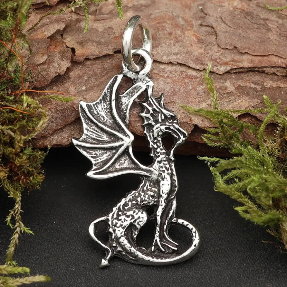 süßer kleiner Drache 925 Silberschmuck Anhänger