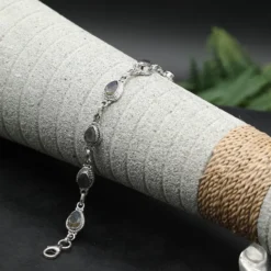Silber Armband Labradorit tropfen facettierte Edelsteine edler Armschmuck