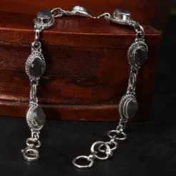 Silber Armband Labradorit tropfen facettierte Edelsteine edler Armschmuck
