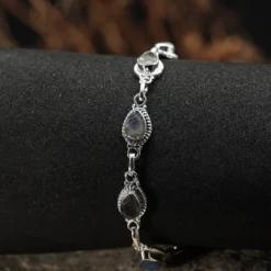 Silber Armband Labradorit tropfen facettierte Edelsteine edler Armschmuck