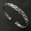 Silber Armreif einfaches Knotenmuster Frauen Armschmuck 925er Sterlingsilber
