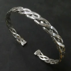 Silber Armreif einfaches Knotenmuster Frauen Armschmuck 925er Sterlingsilber