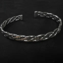 Silber Armreif einfaches Knotenmuster Frauen Armschmuck 925er Sterlingsilber