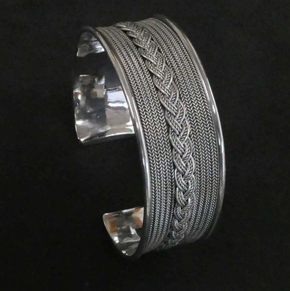 Silber Armreif 22mm Stärke Herren Damen Wikingerschmuck