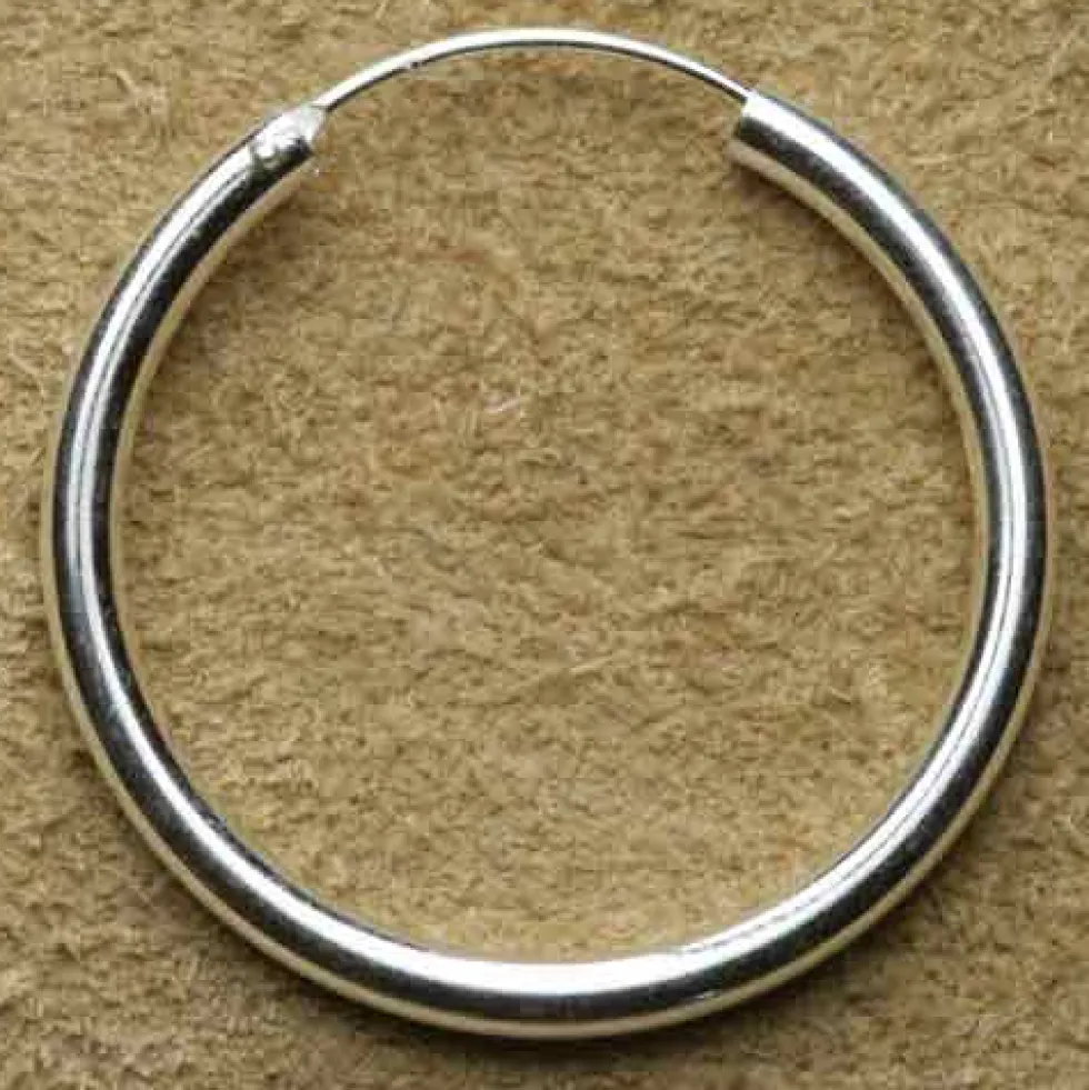 Silber Creole glatt 40 mm 3mm 925 Silber