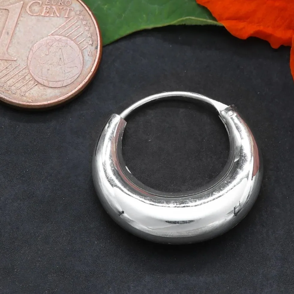 Silber Creole Mond 20 mm konisch 925 Silber