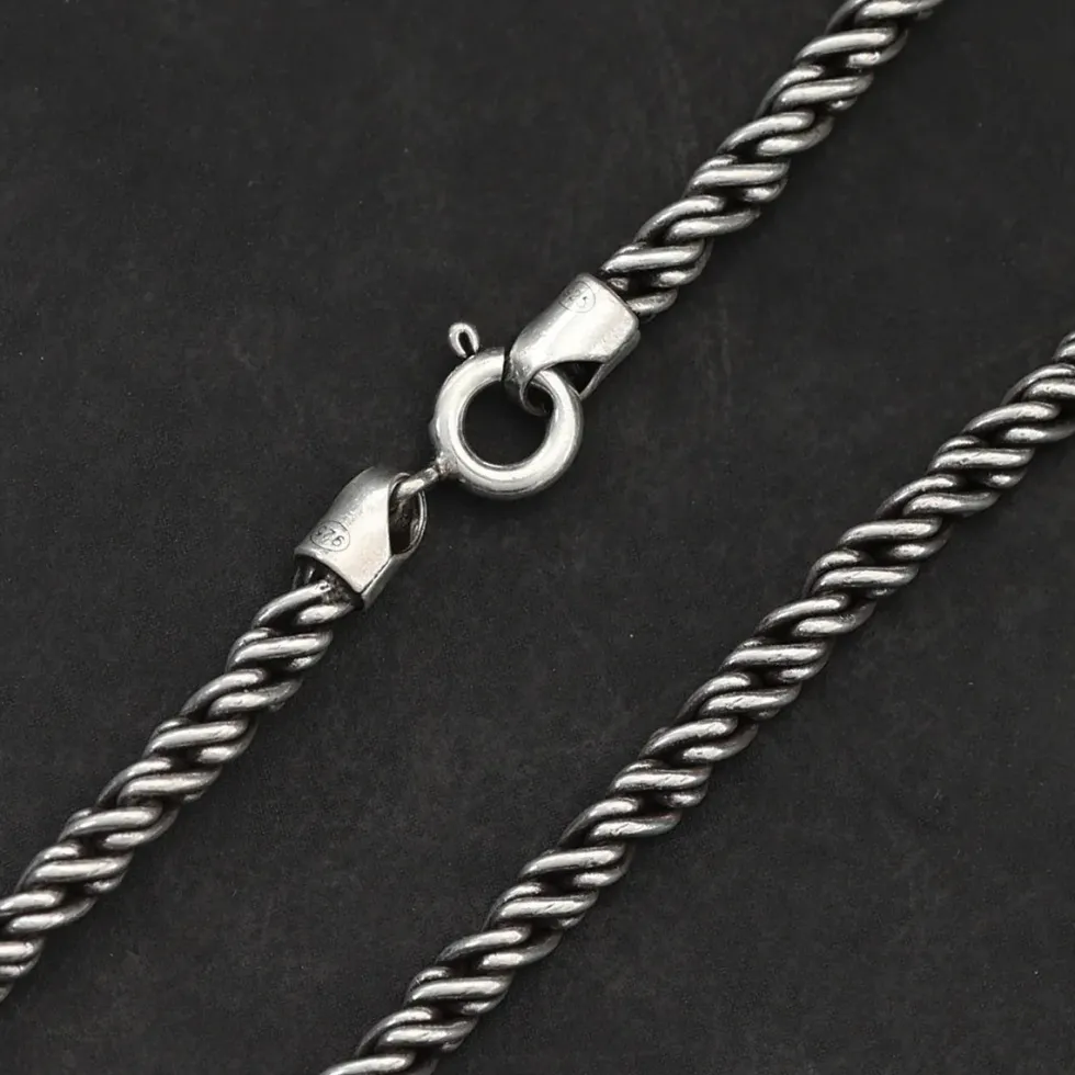Silberkette gedreht 3 mm Halskette 925 Silber