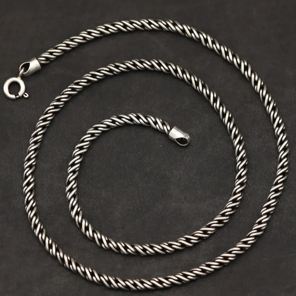 Silberkette gedreht 3 mm Halskette 925 Silber