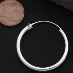 Silberschmuck Creole glatt 36 mm 3mm 925 Silber
