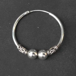 Silberschmuck 26mm 1,5mm Creole mit Kugel und Verzierung 925 Silber