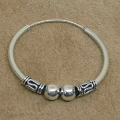 Silberschmuck 26mm 1,5mm Creole mit Kugel und Verzierung 925 Silber
