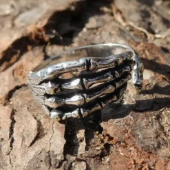 Skeletthand Ring Schmuck Gothic 925 Silber Bone