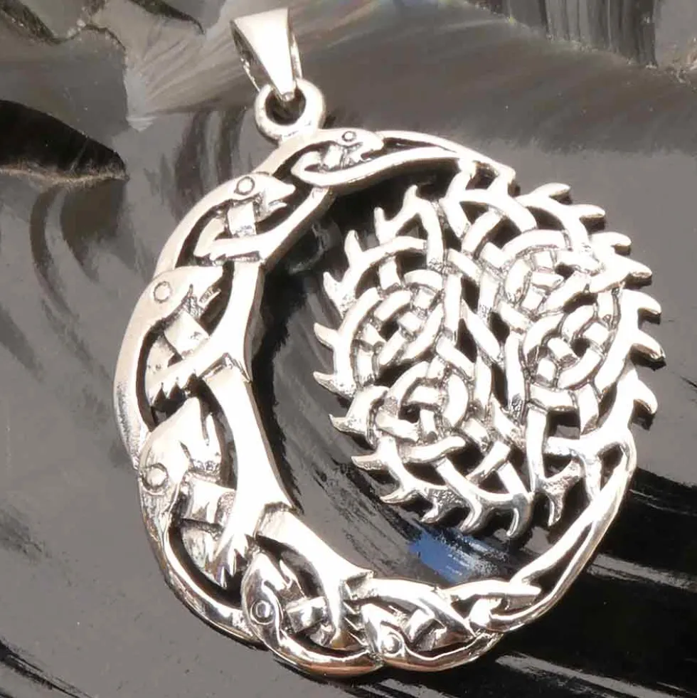 Sonne Mond keltischer Schmuck Anhänger aus Silber 925
