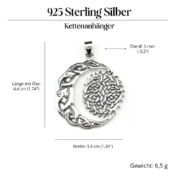 Sonne Mond keltischer Schmuck Anhänger aus Silber 925