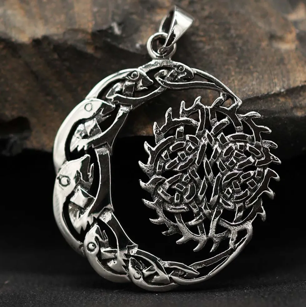 Sonne Mond keltischer Schmuck Anhänger aus Silber 925
