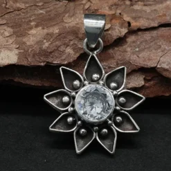 Sonnen Anhänger Zirkonia glasklar 925 Silber